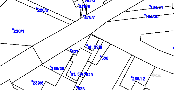 Parcela st. 59/8 v KÚ Letkov, Katastrální mapa