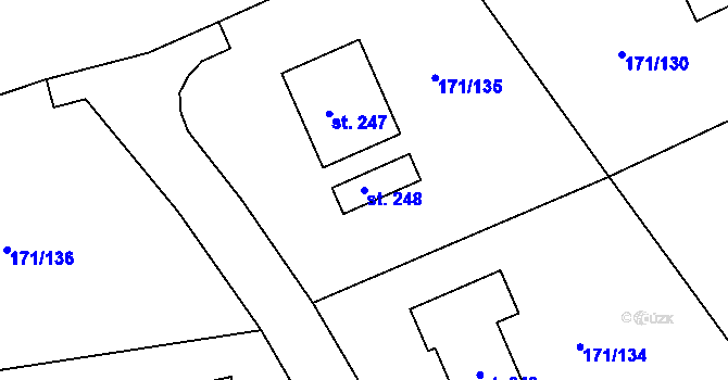 Parcela st. 248 v KÚ Letkov, Katastrální mapa