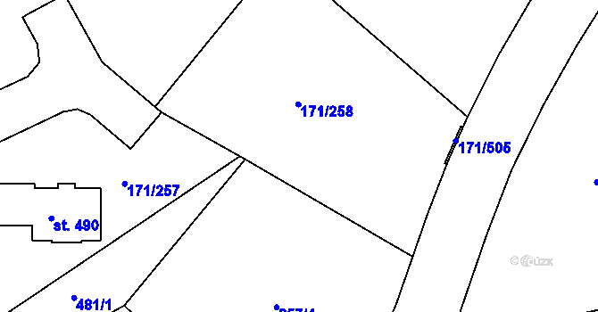Parcela st. 257/5 v KÚ Letkov, Katastrální mapa