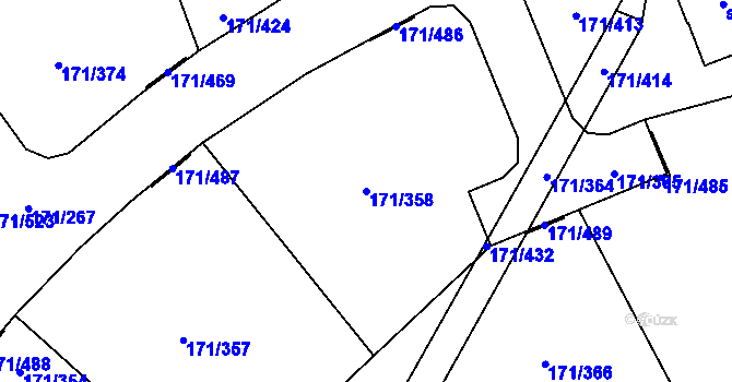 Parcela st. 171/358 v KÚ Letkov, Katastrální mapa