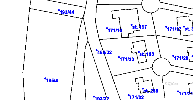 Parcela st. 468/32 v KÚ Letkov, Katastrální mapa