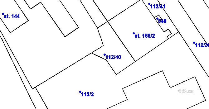 Parcela st. 112/40 v KÚ Letkov, Katastrální mapa