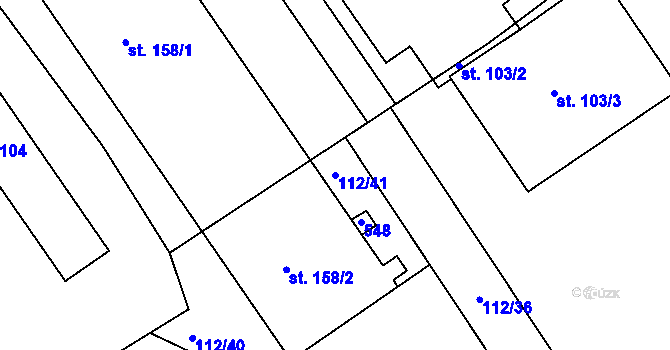 Parcela st. 112/41 v KÚ Letkov, Katastrální mapa