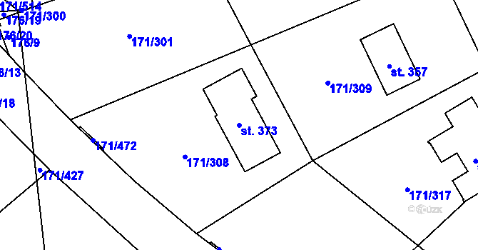 Parcela st. 373 v KÚ Letkov, Katastrální mapa