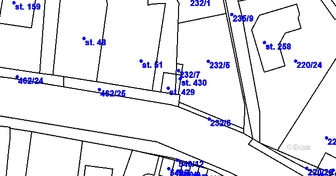 Parcela st. 429 v KÚ Letkov, Katastrální mapa