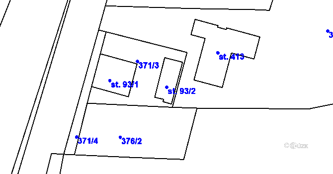 Parcela st. 93/2 v KÚ Letkov, Katastrální mapa