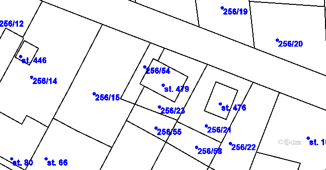 Parcela st. 479 v KÚ Letkov, Katastrální mapa