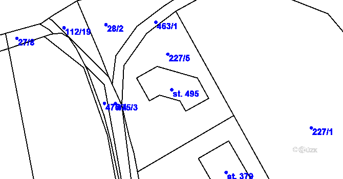Parcela st. 495 v KÚ Letkov, Katastrální mapa