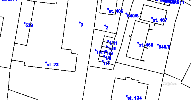 Parcela st. 1/41 v KÚ Letkov, Katastrální mapa