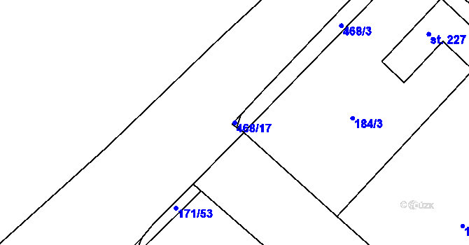 Parcela st. 468/17 v KÚ Letkov, Katastrální mapa
