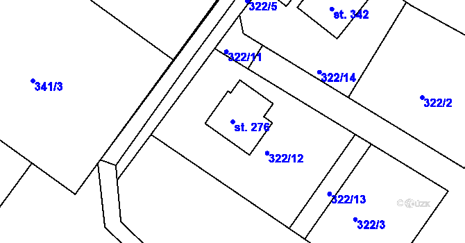 Parcela st. 276 v KÚ Letkov, Katastrální mapa