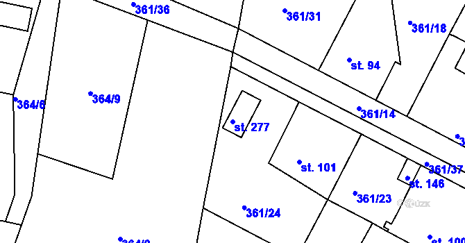 Parcela st. 277 v KÚ Letkov, Katastrální mapa