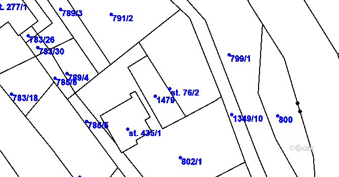 Parcela st. 76/2 v KÚ Kunčice u Letohradu, Katastrální mapa
