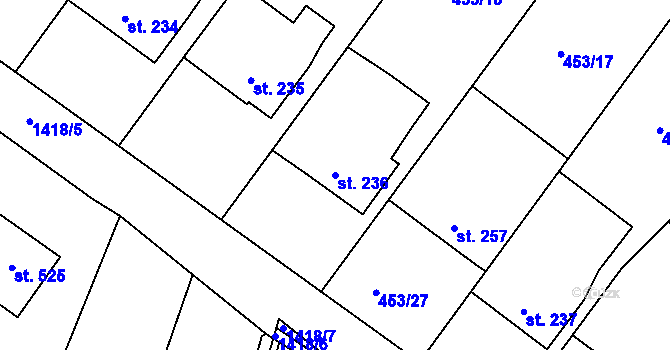 Parcela st. 236 v KÚ Kunčice u Letohradu, Katastrální mapa