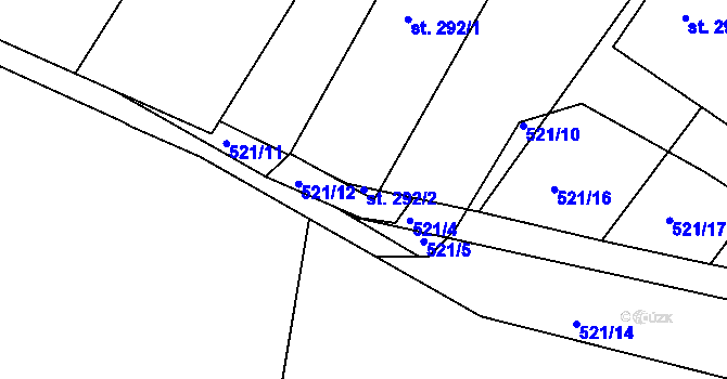 Parcela st. 292/2 v KÚ Kunčice u Letohradu, Katastrální mapa