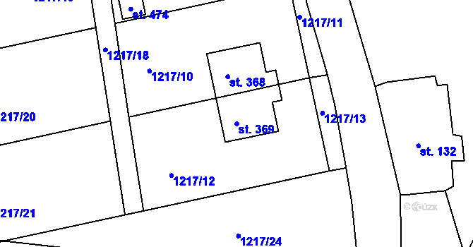 Parcela st. 369 v KÚ Kunčice u Letohradu, Katastrální mapa