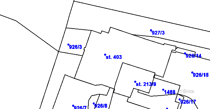 Parcela st. 403 v KÚ Kunčice u Letohradu, Katastrální mapa