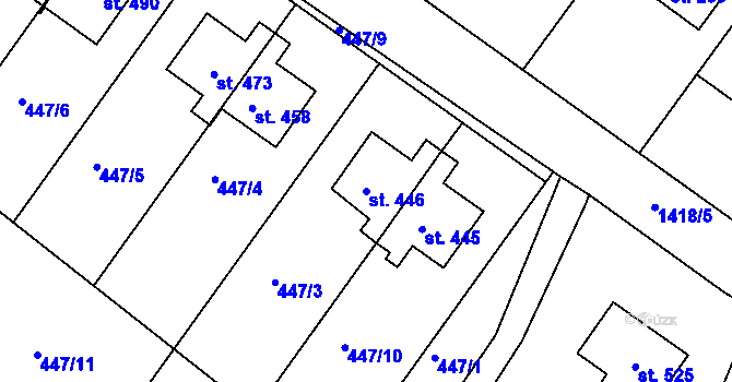 Parcela st. 446 v KÚ Kunčice u Letohradu, Katastrální mapa