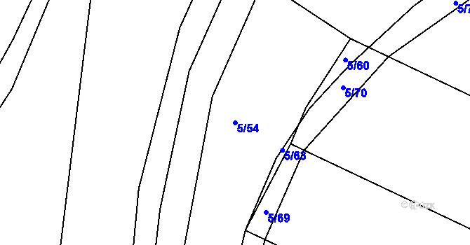 Parcela st. 5/54 v KÚ Kunčice u Letohradu, Katastrální mapa