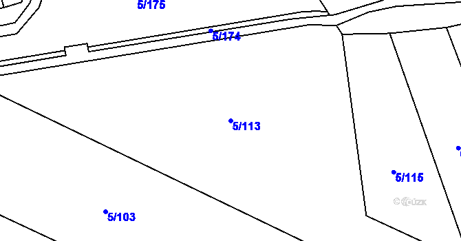 Parcela st. 5/113 v KÚ Kunčice u Letohradu, Katastrální mapa
