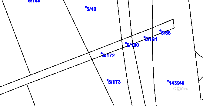 Parcela st. 5/172 v KÚ Kunčice u Letohradu, Katastrální mapa