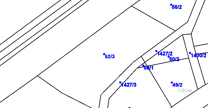 Parcela st. 52/3 v KÚ Kunčice u Letohradu, Katastrální mapa