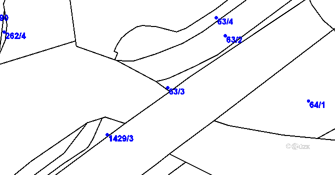 Parcela st. 63/3 v KÚ Kunčice u Letohradu, Katastrální mapa