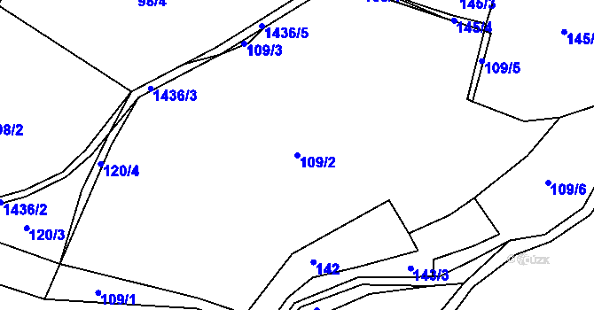 Parcela st. 109/2 v KÚ Kunčice u Letohradu, Katastrální mapa