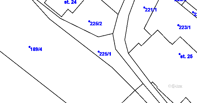 Parcela st. 225/1 v KÚ Kunčice u Letohradu, Katastrální mapa