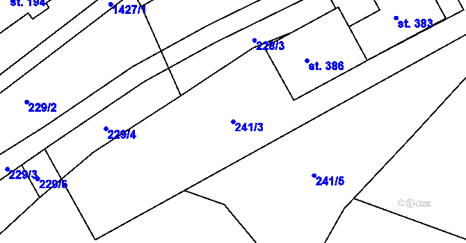 Parcela st. 241/3 v KÚ Kunčice u Letohradu, Katastrální mapa