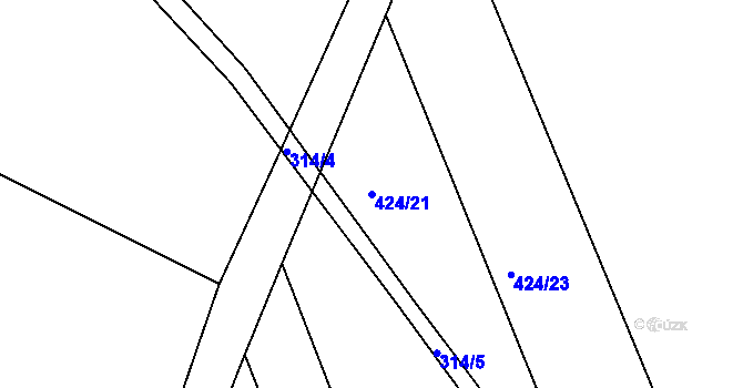 Parcela st. 424/21 v KÚ Kunčice u Letohradu, Katastrální mapa
