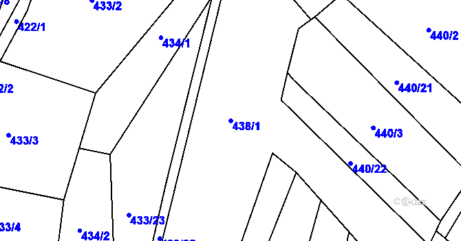 Parcela st. 438/1 v KÚ Kunčice u Letohradu, Katastrální mapa