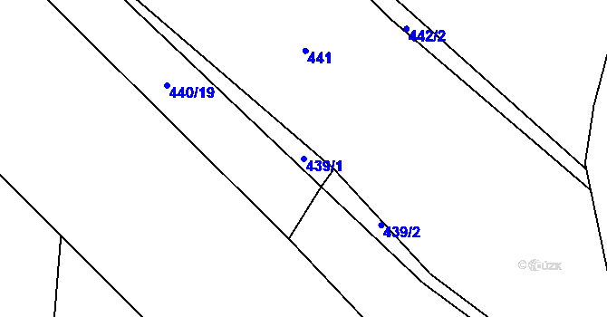 Parcela st. 439/1 v KÚ Kunčice u Letohradu, Katastrální mapa