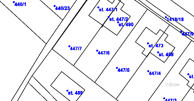 Parcela st. 447/6 v KÚ Kunčice u Letohradu, Katastrální mapa