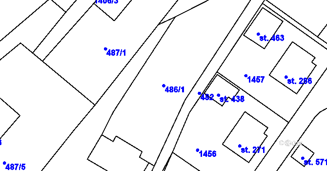 Parcela st. 486/1 v KÚ Kunčice u Letohradu, Katastrální mapa