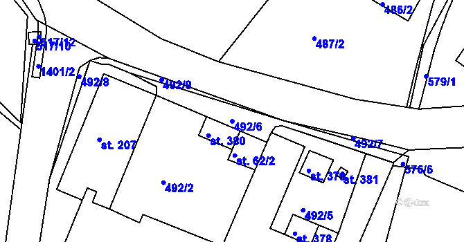 Parcela st. 492/6 v KÚ Kunčice u Letohradu, Katastrální mapa