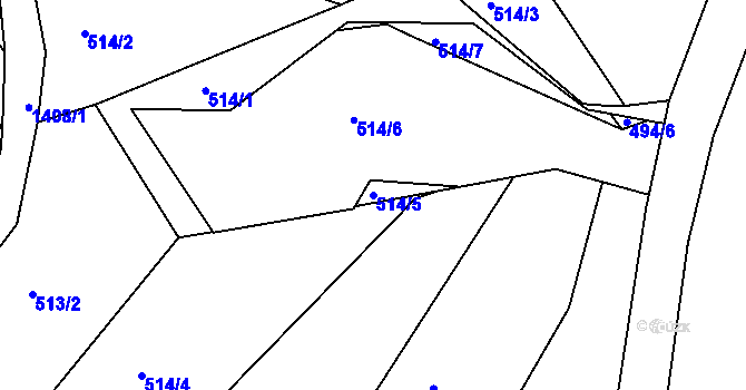 Parcela st. 514/5 v KÚ Kunčice u Letohradu, Katastrální mapa
