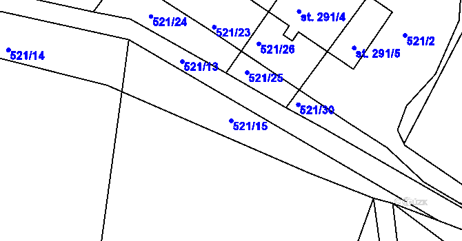 Parcela st. 521/15 v KÚ Kunčice u Letohradu, Katastrální mapa
