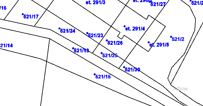 Parcela st. 521/25 v KÚ Kunčice u Letohradu, Katastrální mapa