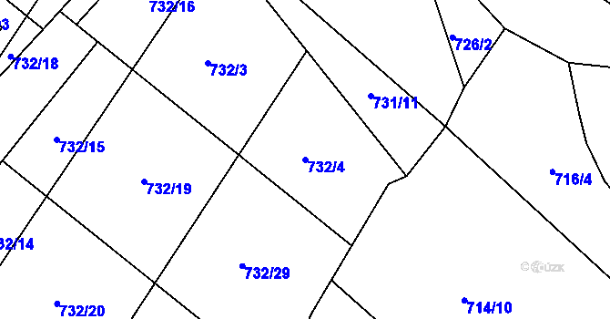 Parcela st. 732/4 v KÚ Kunčice u Letohradu, Katastrální mapa