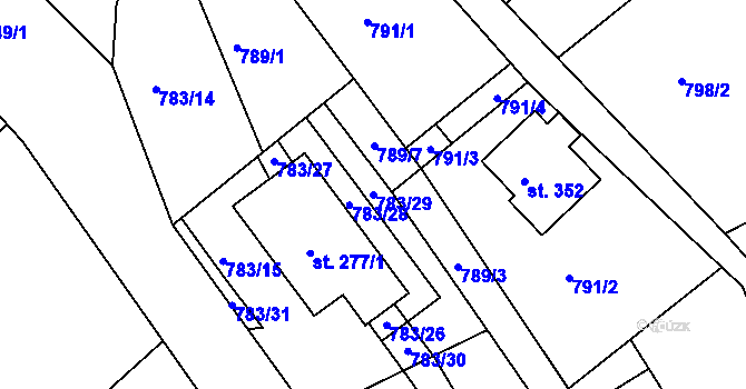 Parcela st. 783/29 v KÚ Kunčice u Letohradu, Katastrální mapa