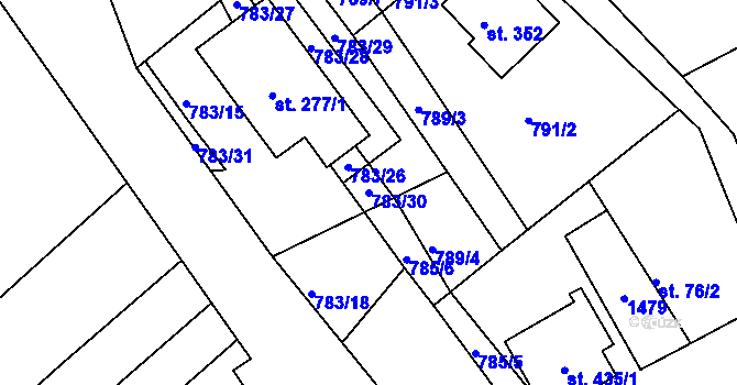 Parcela st. 783/30 v KÚ Kunčice u Letohradu, Katastrální mapa