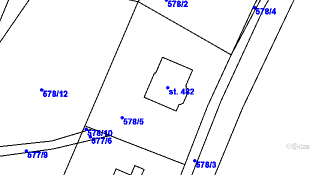 Parcela st. 482 v KÚ Kunčice u Letohradu, Katastrální mapa