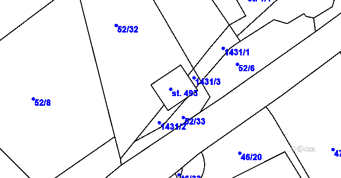 Parcela st. 493 v KÚ Kunčice u Letohradu, Katastrální mapa
