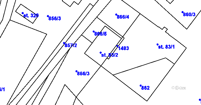 Parcela st. 83/2 v KÚ Kunčice u Letohradu, Katastrální mapa