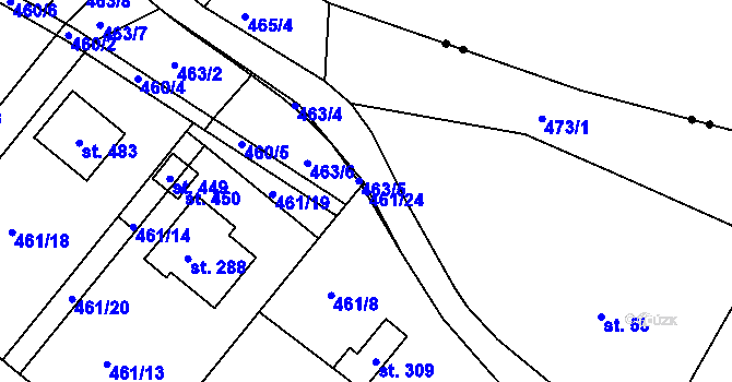 Parcela st. 461/24 v KÚ Kunčice u Letohradu, Katastrální mapa