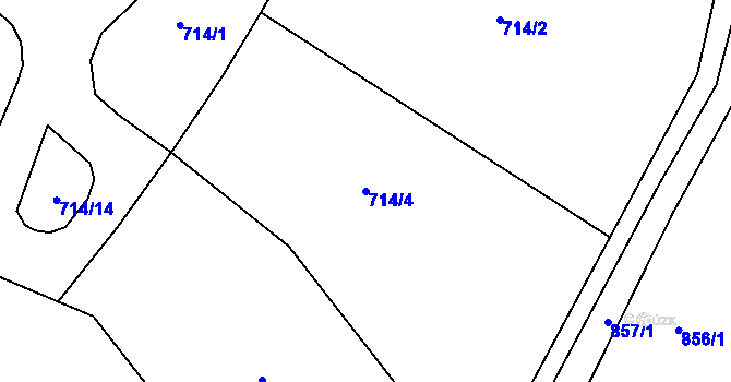 Parcela st. 714/4 v KÚ Kunčice u Letohradu, Katastrální mapa