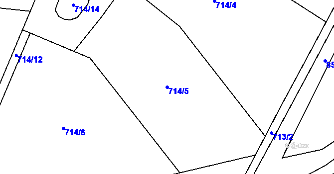 Parcela st. 714/5 v KÚ Kunčice u Letohradu, Katastrální mapa