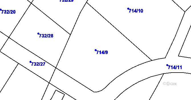 Parcela st. 714/9 v KÚ Kunčice u Letohradu, Katastrální mapa