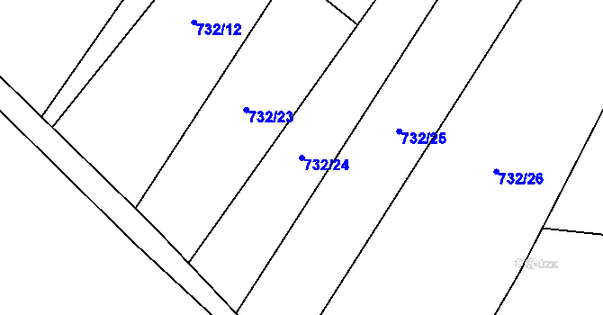 Parcela st. 732/24 v KÚ Kunčice u Letohradu, Katastrální mapa